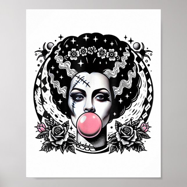 Bride of Frankenstein Bubblegum Monster Halloween Poster (Framsidan)