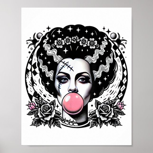 Bride of Frankenstein Bubblegum Monster Halloween Poster (Framsidan)