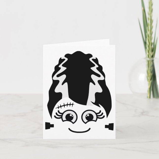 Bride of Frankenstein Cute Monster Halloween Costu Kort (Framsida)