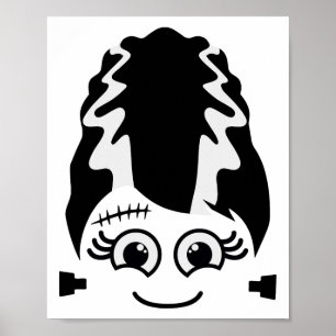 Bride of Frankenstein Cute Monster Halloween Costu Poster