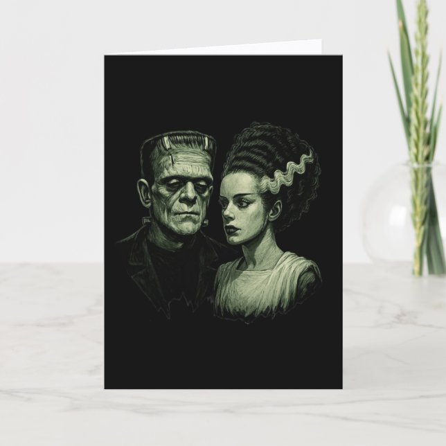 Bride Of Frankenstein Folded Card Helgkort (Framsida)