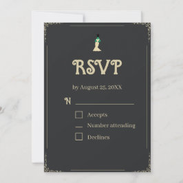 Bride of Frankenstein RSVP Card | Gothic Halloween Inbjudningar