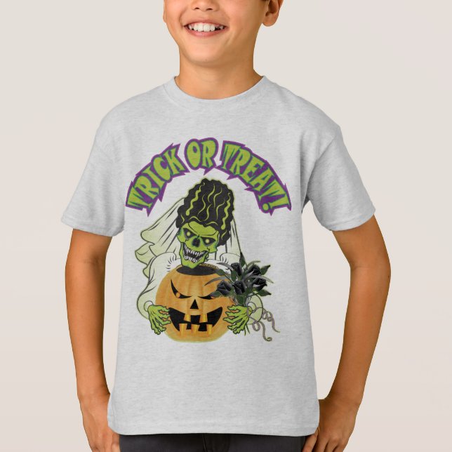 Bride of Frankenstein Skull T-shirt (Framsida)