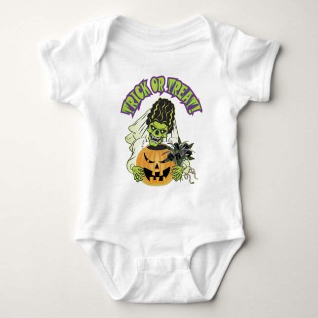 Bride of Frankenstein Skull Tee Shirt (Framsida)