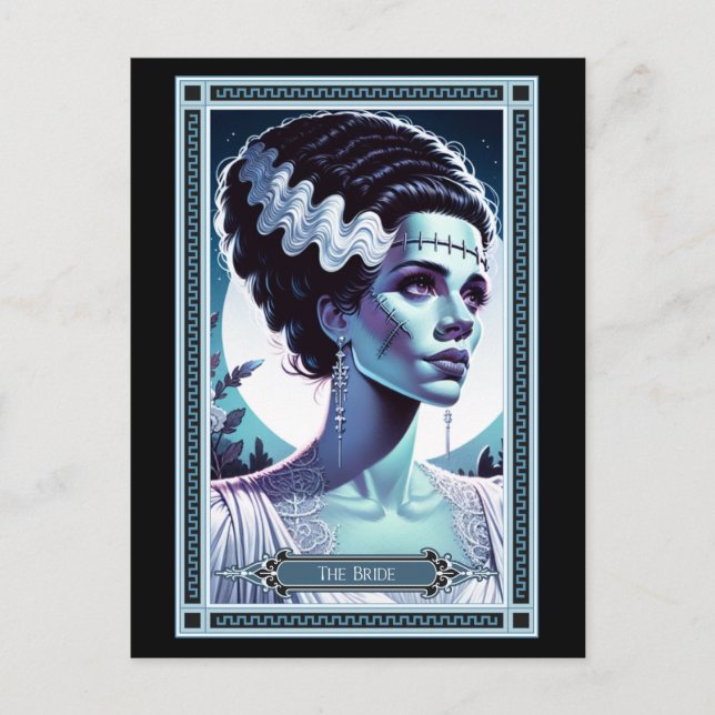 Bride of Frankenstein Tarot Card Vykort (Framsida)