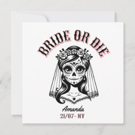 bride or die bachelorette gothic inbjudningar