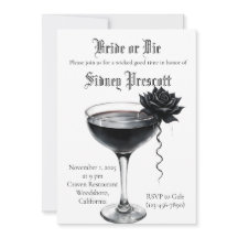 "Bride or Die" Bachelorette Party bjudande | Har