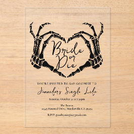 Bride or Die Bachelorette Party Skeleton Heart 