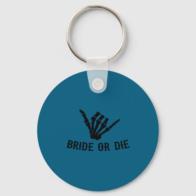 Bride Or Die Rockstar Skeleton Bachelorette Party  Nyckelring (Framsida)
