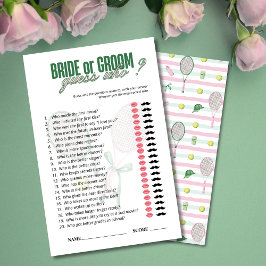 Bride or Groom Guess Who Game Card | Tennis Theme 