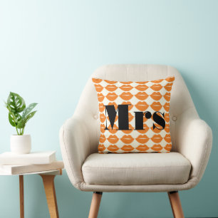 Bride Orange och Ivory Läppar Patten Kudde