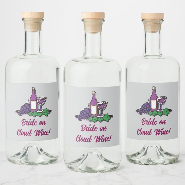 Bride på Cloud Vin! Spritflaskor Etikett (Flaskor)