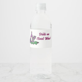 Bride på Cloud Vin! Vattenflaskor Etikett