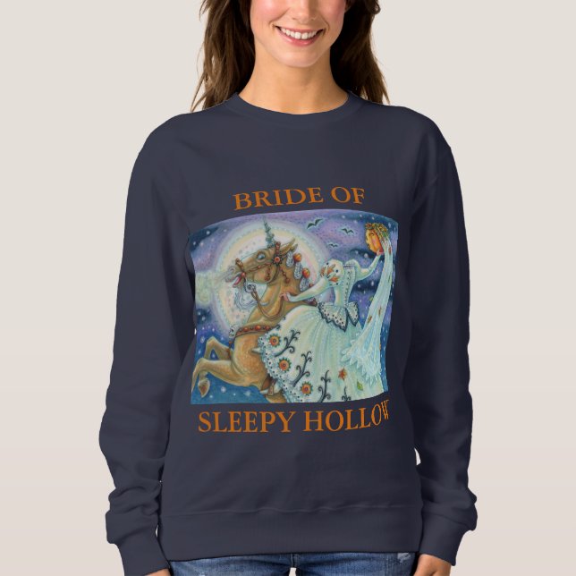 BRIDE PÅ SÖMNIG HOLLOW, HALLOWEEN SWEATSHIRT Navy T Shirt (Framsida)
