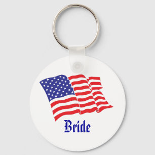 Bride Patriotic Bröllop Nyckelring