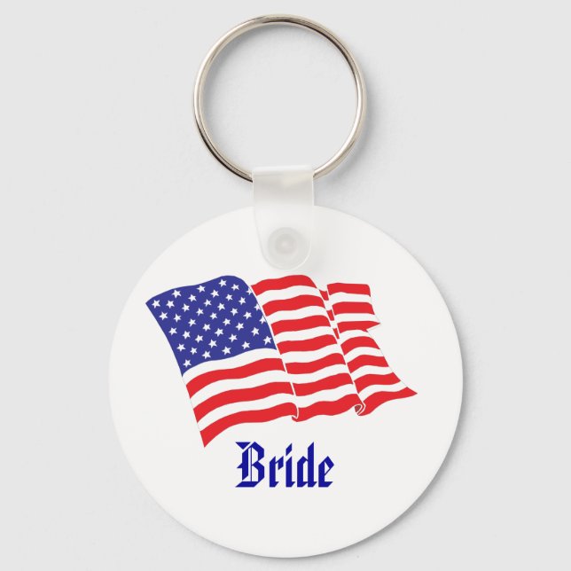 Bride Patriotic Bröllop Nyckelring (Framsida)