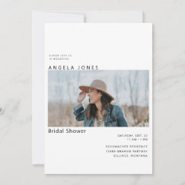 Bride Photo Dusty Blue Inbjudningskort för möhippa