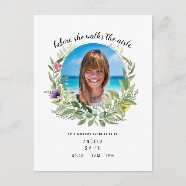 Bride Photo Innan hon går Möhippa Vykort (Framsida)