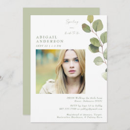 Bride Photo Sage Spoiling our Bride to be Shower Inbjudningar