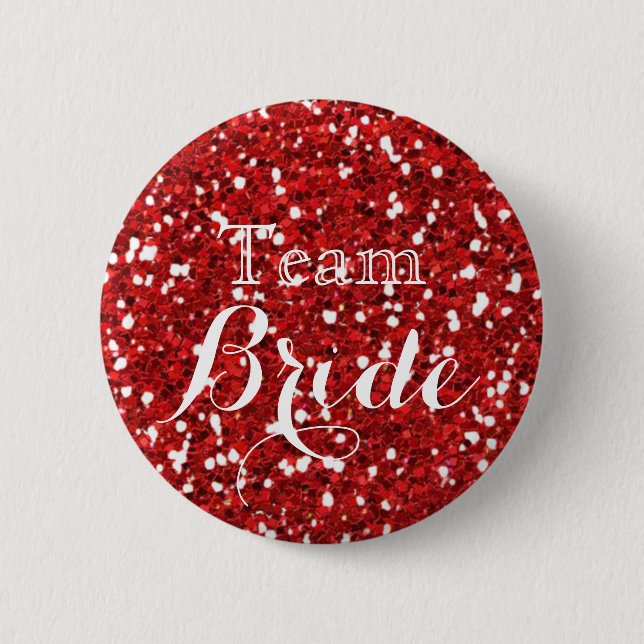 Bride Pinback, guld Glitter Faux Foil Bröllop Team Knapp (Framsida)
