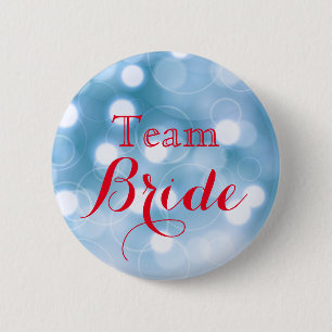 Bride Pinback, guld Glitter Faux Foil Bröllop Team Knapp