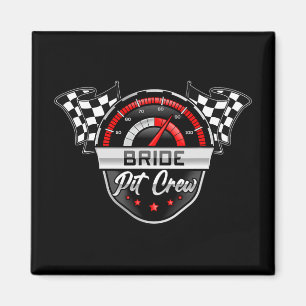 Bride Pit Crew Tävling Födelsedagsfest Matching Fa Magnet