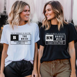 Bride Rating Bachelorette Party T Shirt<br><div class="desc">Fira i stil med den här vita och svarta bridomörtskjortan, med en roligt filmbetyg stil för att bruden ska vara! Perfekt för bruden och hennes brudtärnor, den här skjortan ger firande en lekfull beröring. Anpassa den för att få bruden att känna extra speciellt och få party att börja med en...</div>