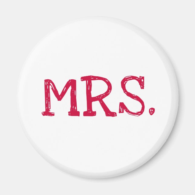 Bride Red Text Mrs. Magnet (Framsidan)