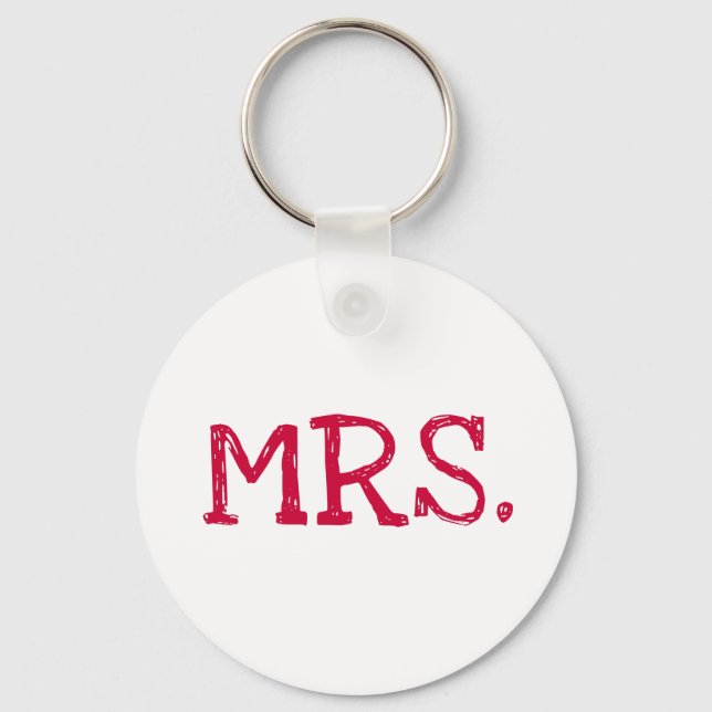 Bride Red Text Mrs. Nyckelring (Framsida)