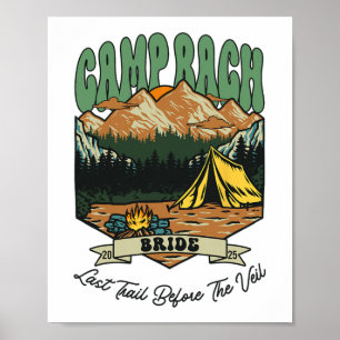 Bride Retro Camp Bach Party Camping Bachelorette 2 Poster
