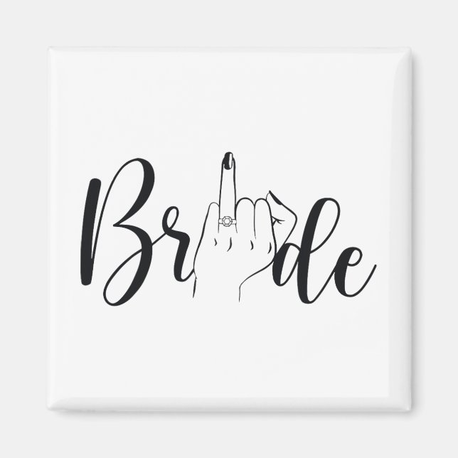 Bride Ring Finger Bröllop Magnet (Framsidan)
