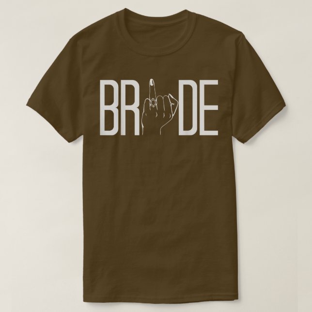 Bride Ring Finger Bröllop Möhippa Bachelorette Par T Shirt (Design framsida)