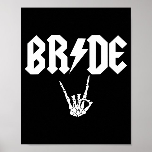 Bride Rock N Roll Gothic Halloween Bachelorette Pa Poster (Framsidan)