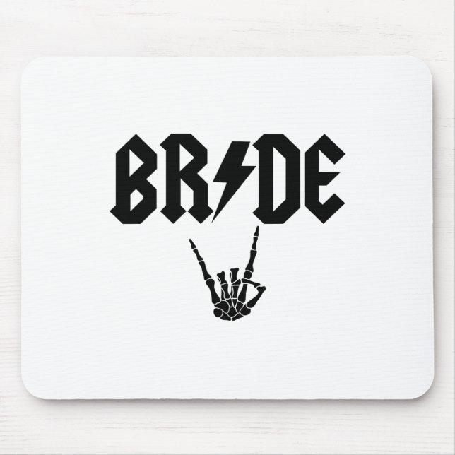 Bride Rock N Roll Skeleton Hand Halloween Bachelor Musmatta (Framsidan)