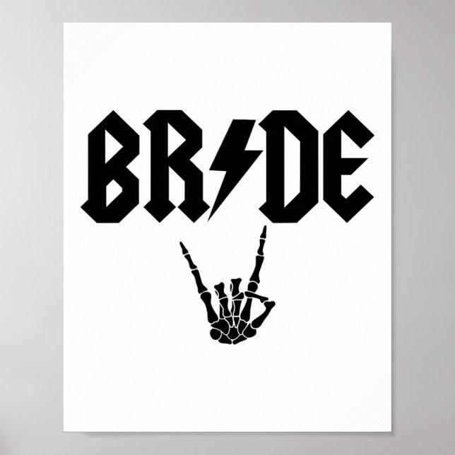 Bride Rock N Roll Skeleton Hand Halloween Bachelor Poster (Framsidan)