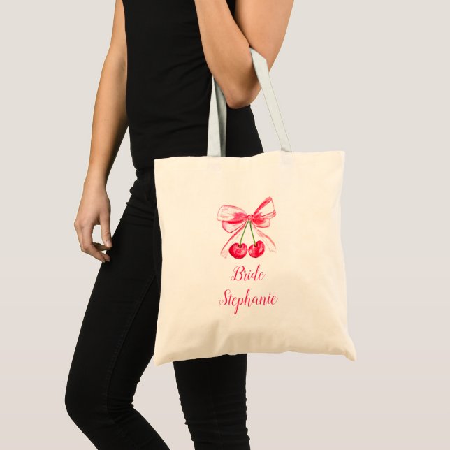Bride Rosa Bow Coquette Bröllop Tygkasse (Framsida (produkt))