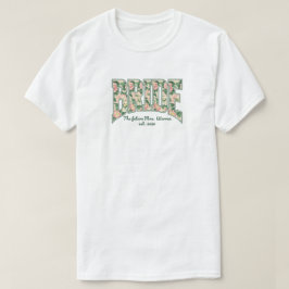 BRIDE Rosa + Grön Retro Blommig Varsity T-Shirt