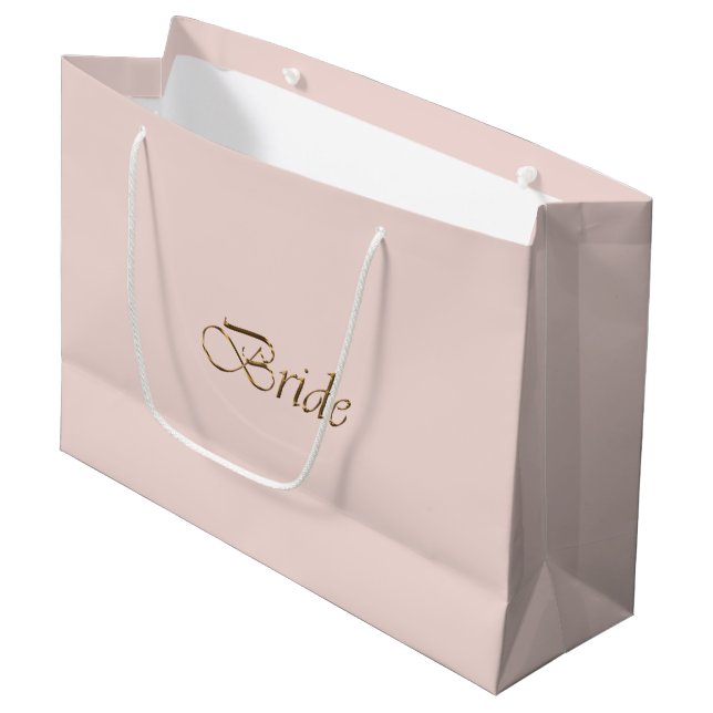 Bride  rosa guld-skript elegant chic bröllop (Framsidan Vinklad)