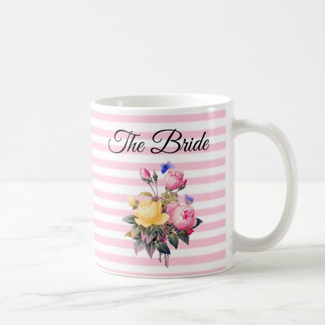 Bride Rosa ros Bouquet Personlig mugg (Höger)