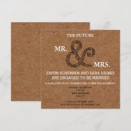 BRIDE & Rustic Bröllop Möhippa Party Inbjudningar