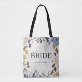 Bride Rustic höst löv faller bröllop Tygkasse
