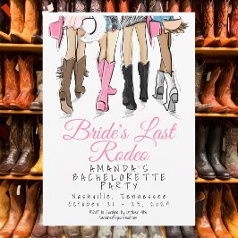 Bride’s Last Rodeo Bachelorette Party Cowboy Boots Inbjudningar