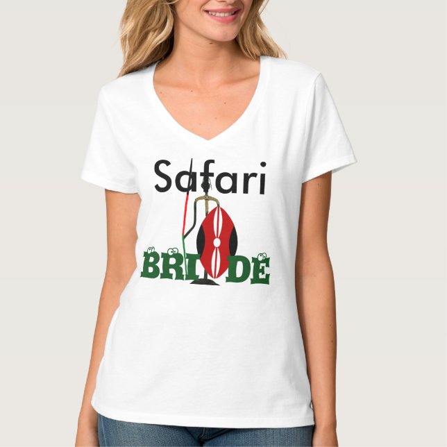 Bride Safari Hakuna Matata Bröllop tshirts (Framsida)