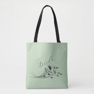 Bride Sage Wildflower Doodle Tygkasse