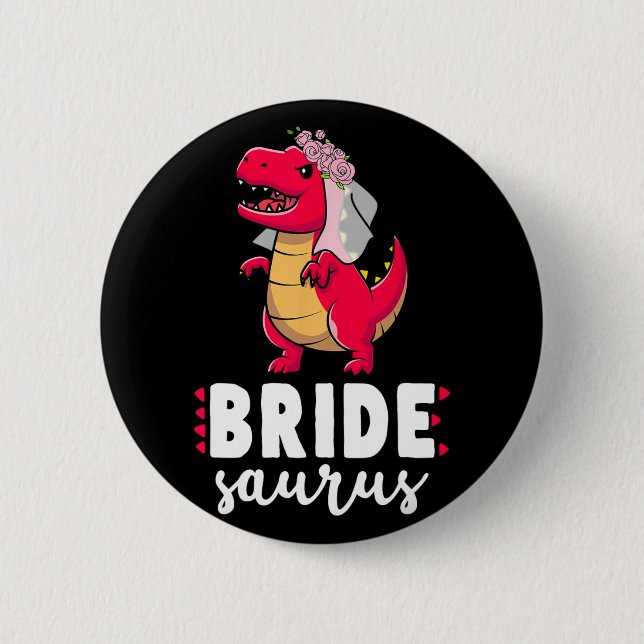 Bride Saurus Dinosaur Förlovning Bröllop Par M Knapp (Framsida)