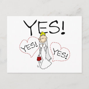 Bride Says Yes Vykort