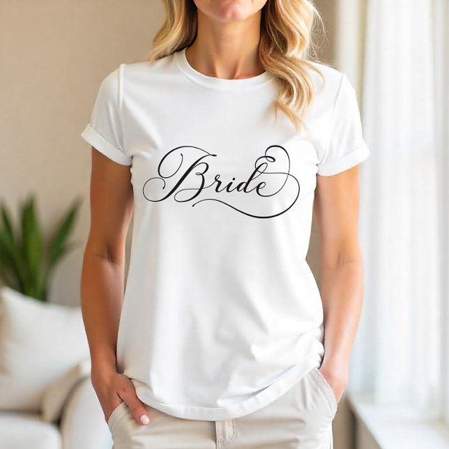 Bride Script Bridal Shower T-Shirt – Elegant (Bride Tee)