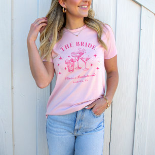Bride Shock rosa Cocktail Travel Bachelorette T Shirt