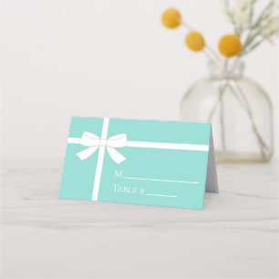 Bride Shower Möhippa Teal Blue Tea Party Placeringskort