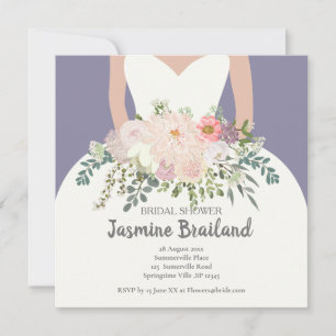 Bride silhouette med blommigt bouqet-möhippa